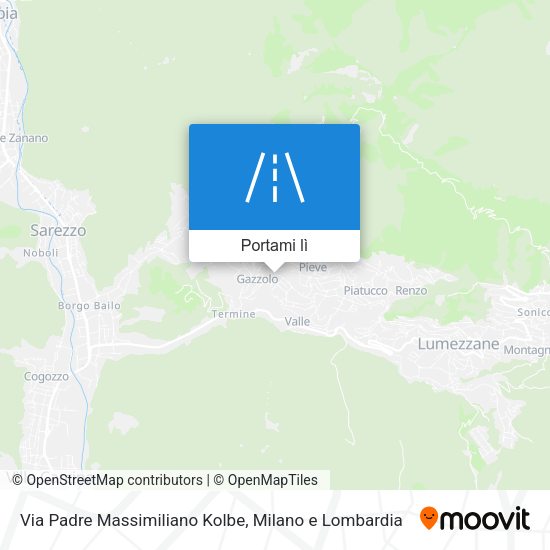 Mappa Via Padre Massimiliano Kolbe