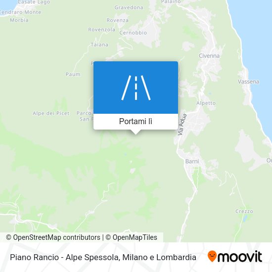 Mappa Piano Rancio - Alpe Spessola