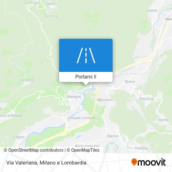 Mappa Via Valeriana