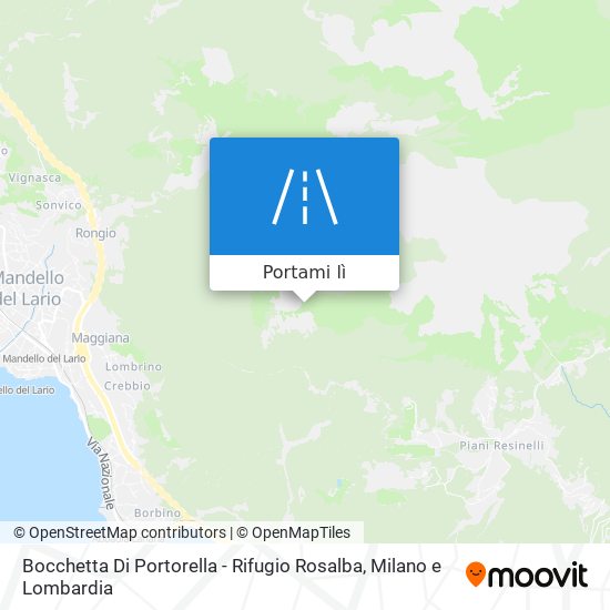 Mappa Bocchetta Di Portorella - Rifugio Rosalba