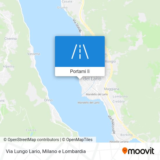 Mappa Via Lungo Lario