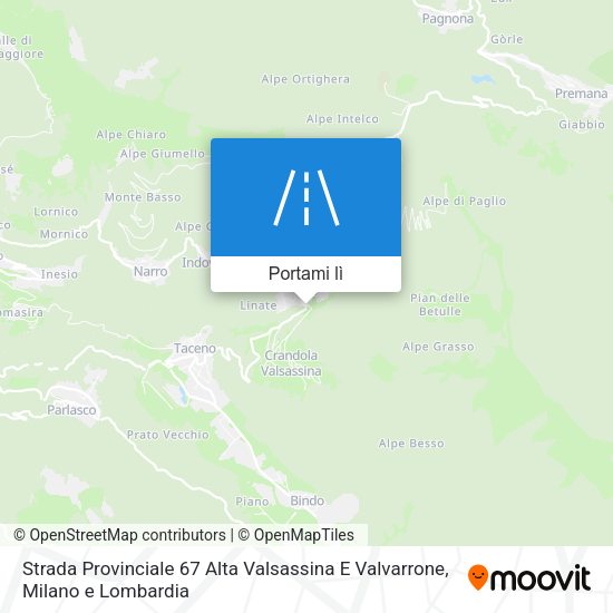 Mappa Strada Provinciale 67 Alta Valsassina E Valvarrone