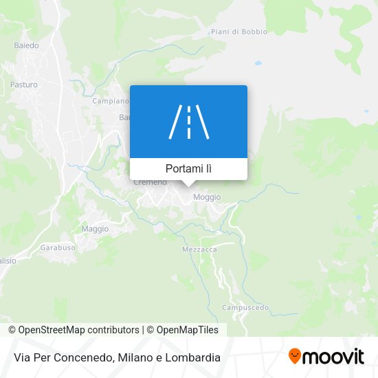 Mappa Via Per Concenedo