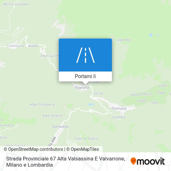 Mappa Strada Provinciale 67 Alta Valsassina E Valvarrone