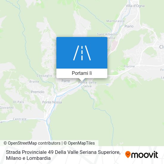 Mappa Strada Provinciale 49 Della Valle Seriana Superiore