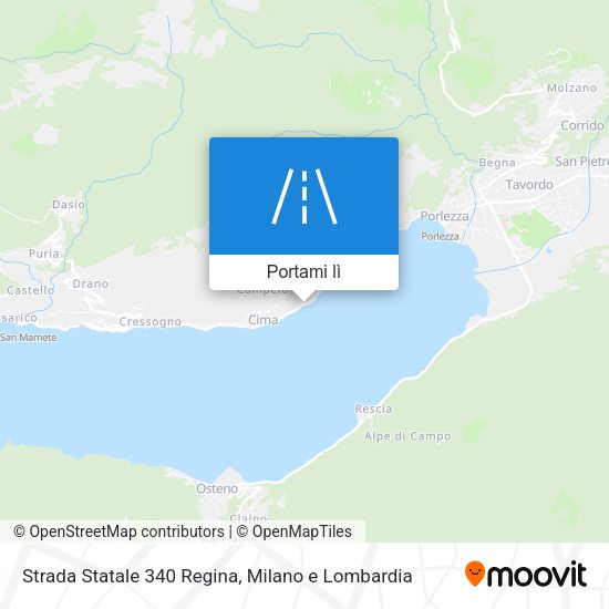 Mappa Strada Statale 340 Regina