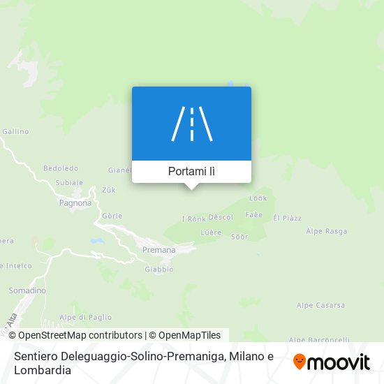 Mappa Sentiero Deleguaggio-Solino-Premaniga
