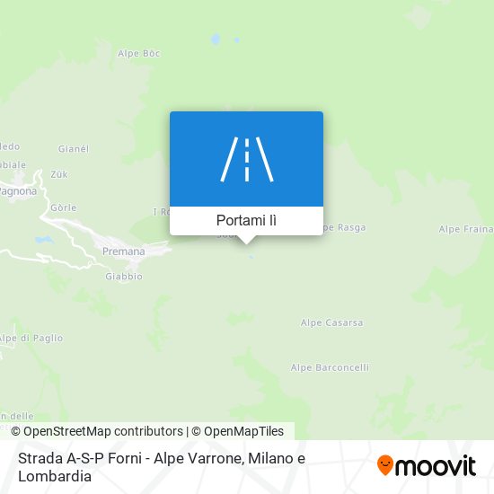 Mappa Strada A-S-P Forni - Alpe Varrone