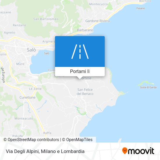 Mappa Via Degli Alpini