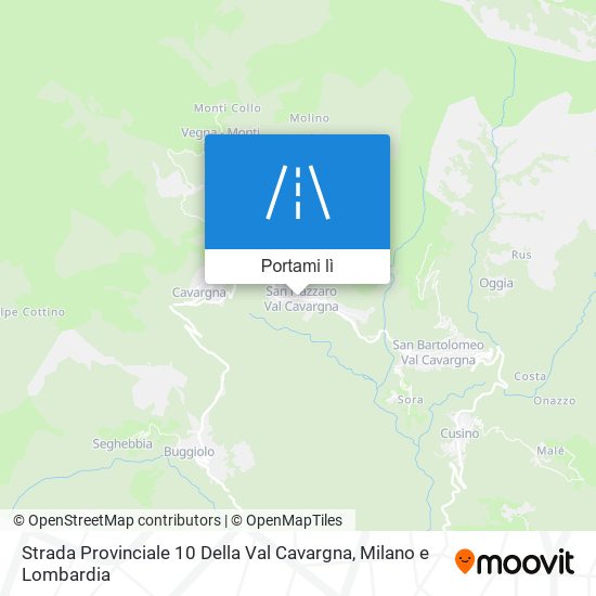 Mappa Strada Provinciale 10 Della Val Cavargna