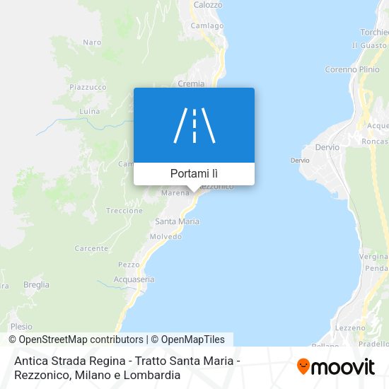 Mappa Antica Strada Regina - Tratto Santa Maria - Rezzonico