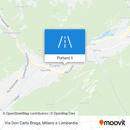 Mappa Via Don Carlo Braga