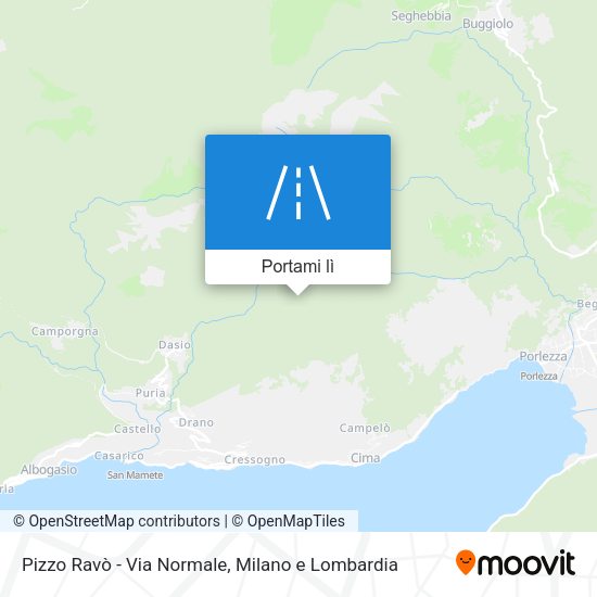 Mappa Pizzo Ravò - Via Normale