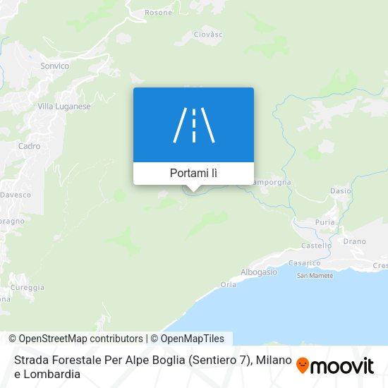 Mappa Strada Forestale Per Alpe Boglia (Sentiero 7)