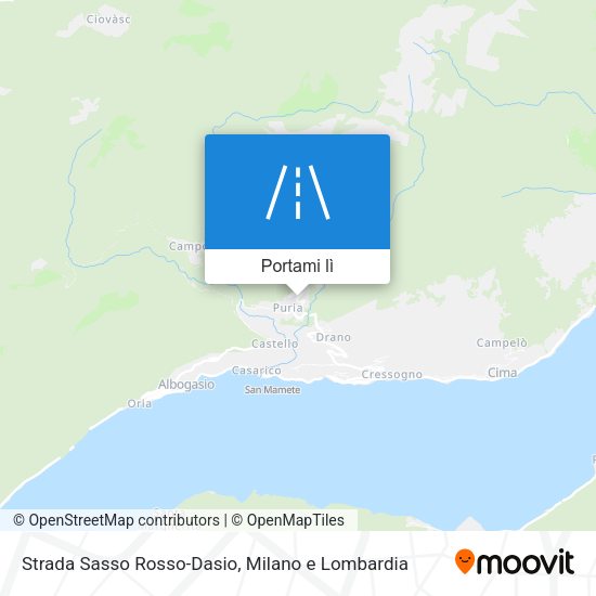 Mappa Strada Sasso Rosso-Dasio