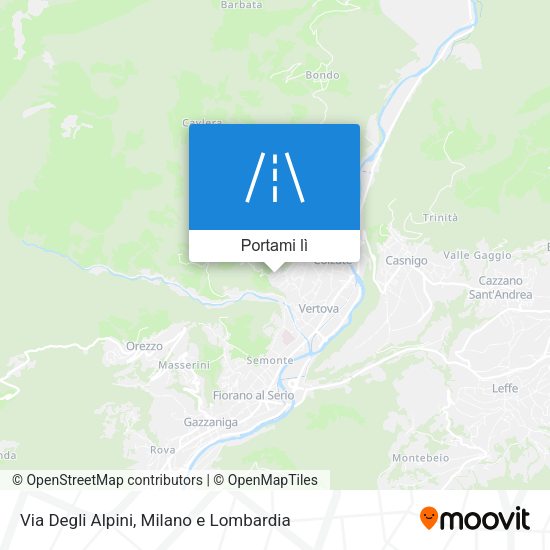 Mappa Via Degli Alpini