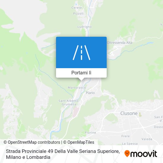 Mappa Strada Provinciale 49 Della Valle Seriana Superiore