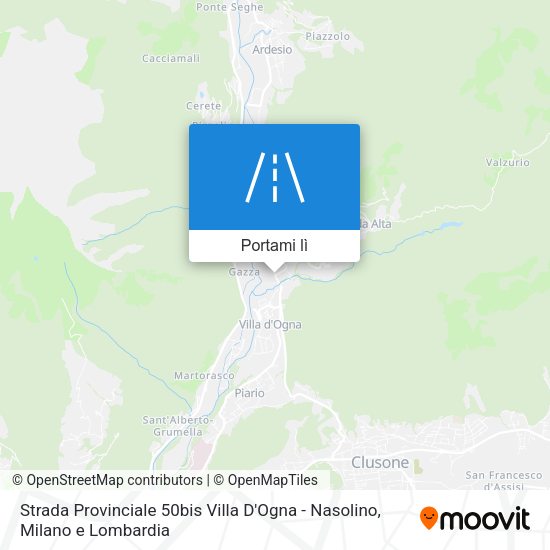 Mappa Strada Provinciale 50bis Villa D'Ogna - Nasolino