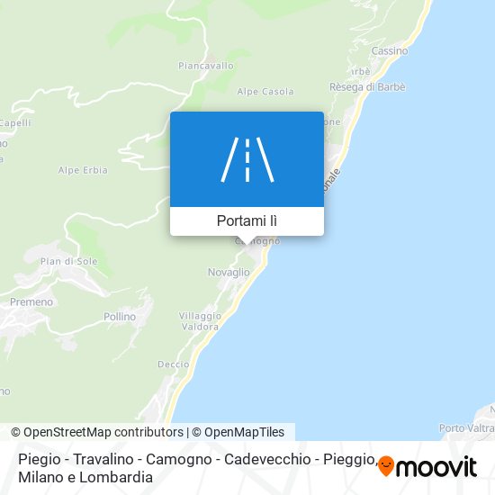 Mappa Piegio - Travalino - Camogno - Cadevecchio - Pieggio