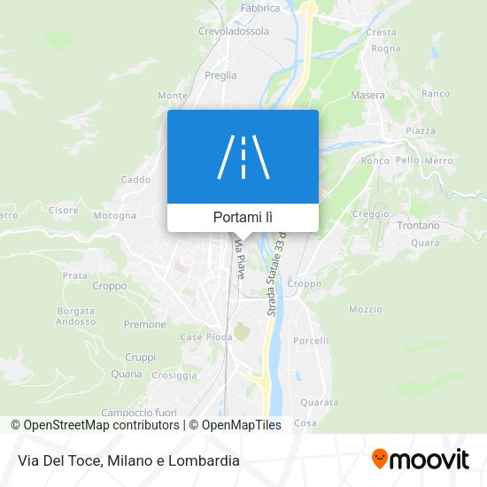 Mappa Via Del Toce