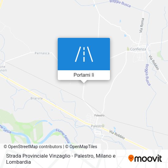 Mappa Strada Provinciale Vinzaglio - Palestro