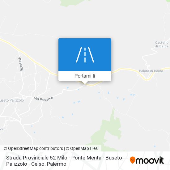 Mappa Strada Provinciale 52 Milo - Ponte Menta - Buseto Palizzolo - Celso