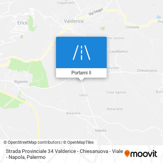 Mappa Strada Provinciale 34 Valderice - Chiesanuova - Viale - Napola