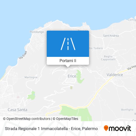 Mappa Strada Regionale 1 Immacolatella - Erice
