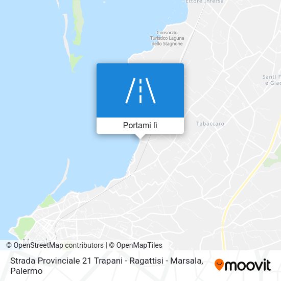 Mappa Strada Provinciale 21 Trapani - Ragattisi - Marsala