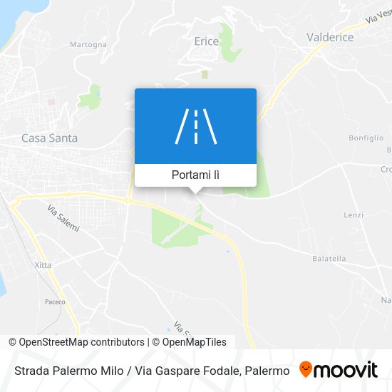 Mappa Strada Palermo Milo / Via Gaspare Fodale