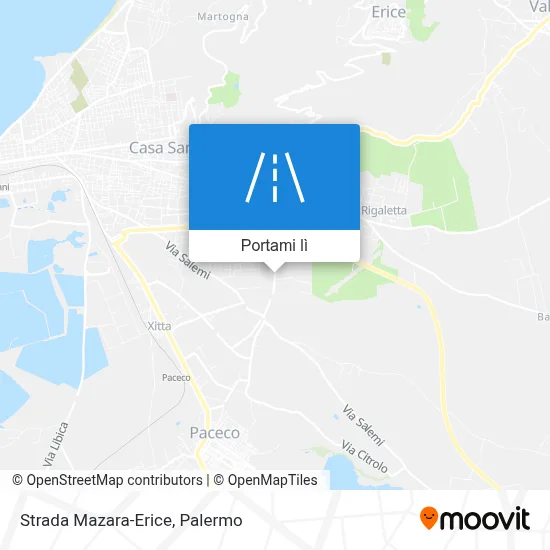 Mappa Strada Mazara-Erice