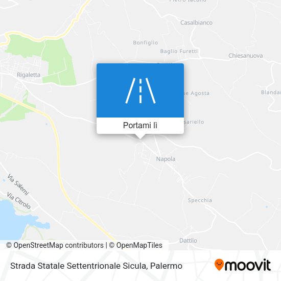 Mappa Strada Statale Settentrionale Sicula