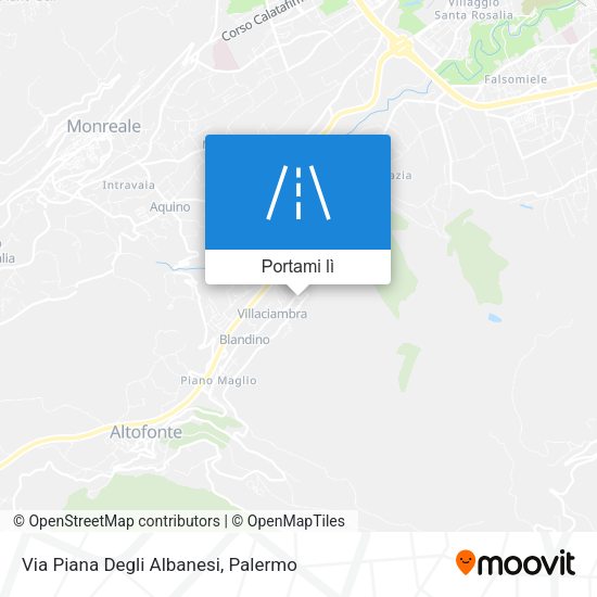 Mappa Via Piana Degli Albanesi