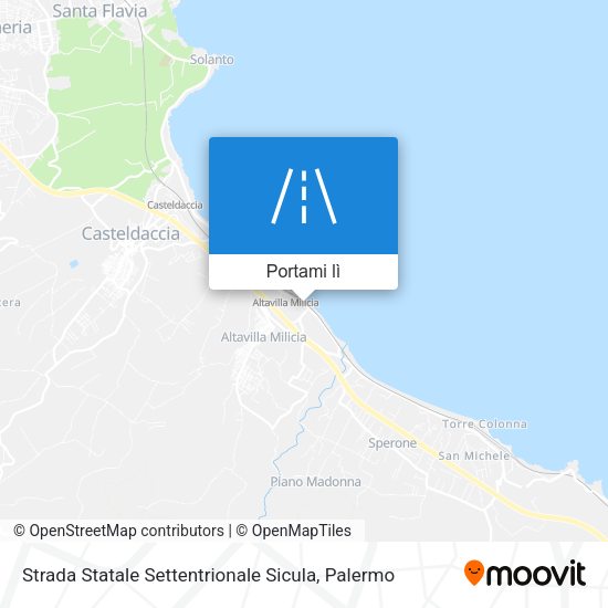 Mappa Strada Statale Settentrionale Sicula