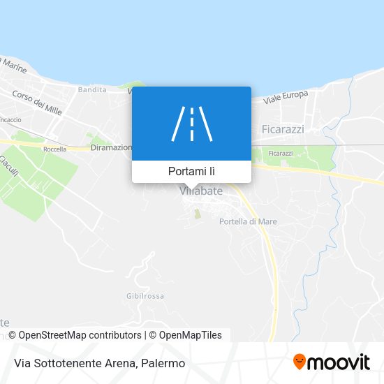 Mappa Via Sottotenente Arena