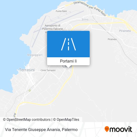 Mappa Via Tenente Giuseppe Anania