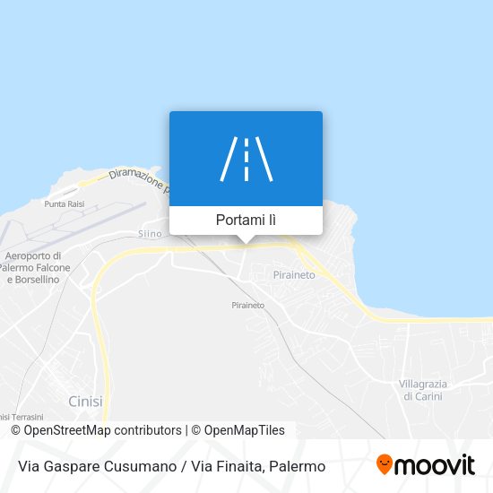Mappa Via Gaspare Cusumano / Via Finaita