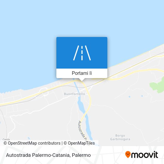 Mappa Autostrada Palermo-Catania