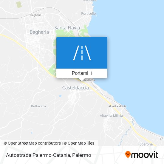 Mappa Autostrada Palermo-Catania