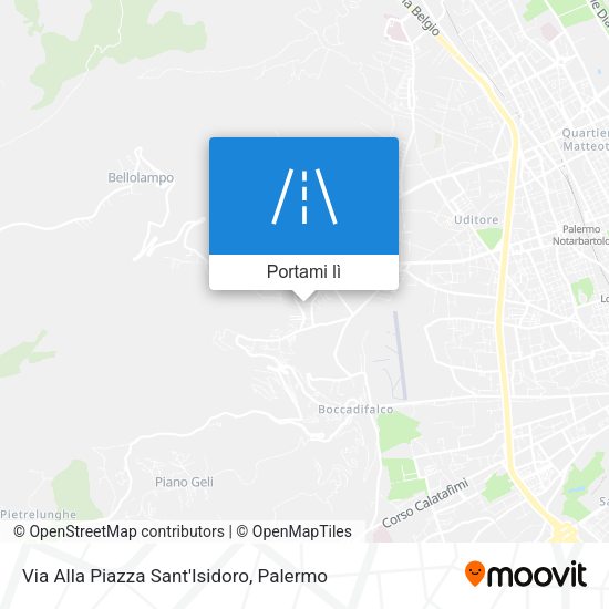 Mappa Via Alla Piazza Sant'Isidoro