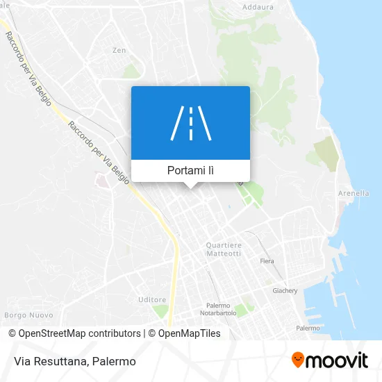 Mappa Via Resuttana