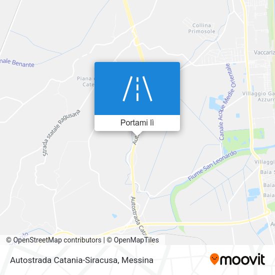 Mappa Autostrada Catania-Siracusa