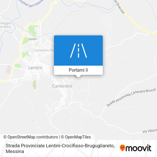 Mappa Strada Provinciale Lentini-Crocifisso-Brugugliareto