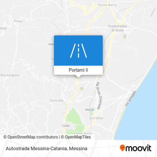 Mappa Autostrada Messina-Catania