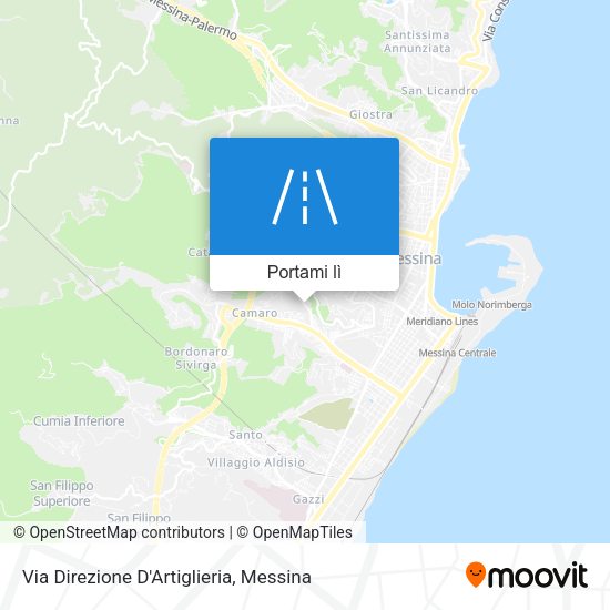 Mappa Via Direzione D'Artiglieria