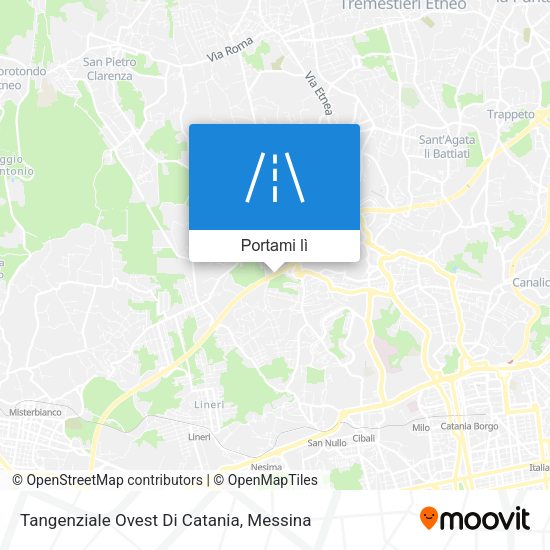 Mappa Tangenziale Ovest Di Catania