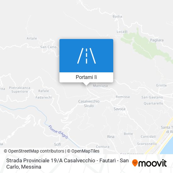 Mappa Strada Provinciale 19 / A Casalvecchio - Fautarì - San Carlo