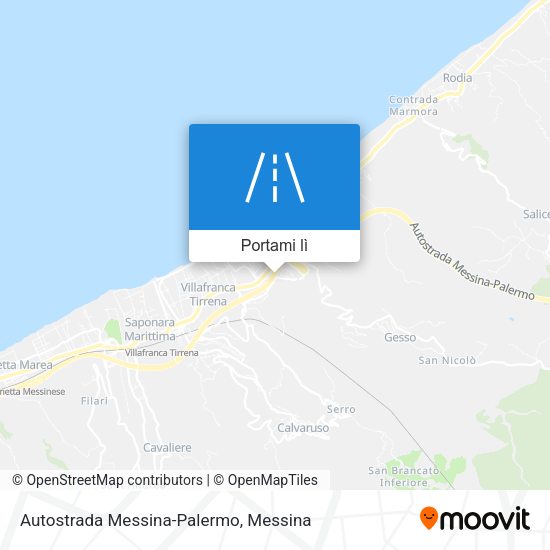 Mappa Autostrada Messina-Palermo