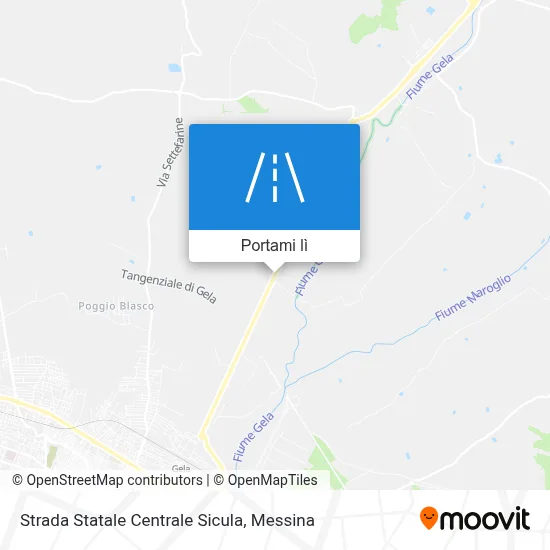 Mappa Strada Statale Centrale Sicula