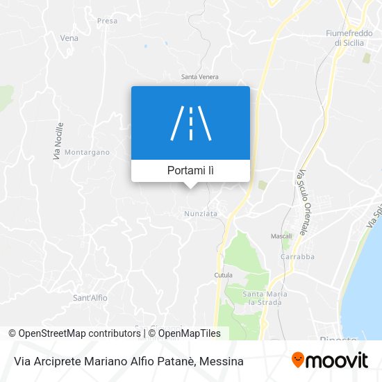 Mappa Via Arciprete Mariano Alfio Patanè
